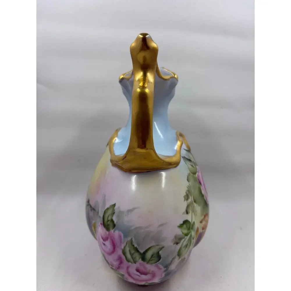 Antique Nippon Hand Painted Roses Decoravtive Vase/Pitcher